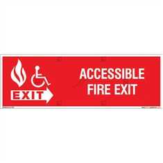 Accessible Fire Exit Sign in Rectangle