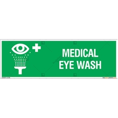 Medical Eye Wash Sign in Rectangle