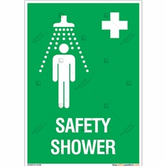 Safety Shower Sign in Portrait 