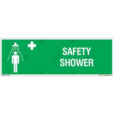Safety Shower Sign in Rectangle