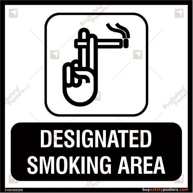 Vsafety Designated Smoking Area Prohibition Sign Landscape 400mm X