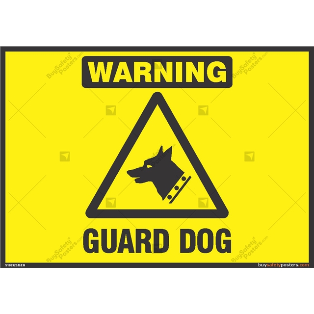 Warning Guard Dog On Duty Correx safety sign 300 x 200mm x 6mm Black And Red. 
