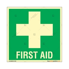 First Aid Glow Sign in Square
