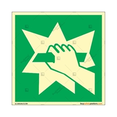 Break Glass In Emergency  glow Sign in Square