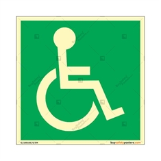 Emergency Evacuation Chair glow Sign in Square