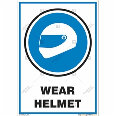 Wear Helmet Sign in Portrait