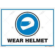 Wear Helmet Sign in Landscape