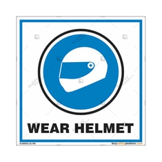 Wear Helmet Sign in Square