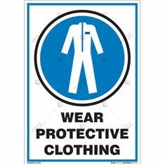 Wear Protective Clothing Sign in Portrait 