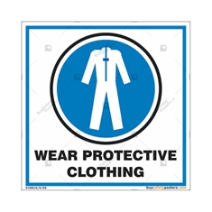 Wear Protective Clothing Sign in Square