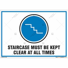 Staircase Must Be Kept Clear Sign in Landscape