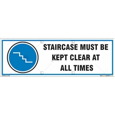 Staircase Must Be Kept Clear Sign in Rectangle