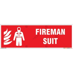 Fireman Suit Sign in Rectangle