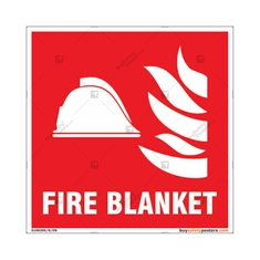 Fire Blanket Sign in Square