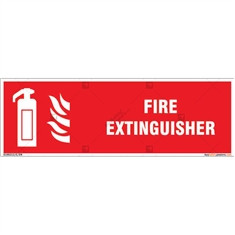 Fire Extinguisher Sign in Rectangle