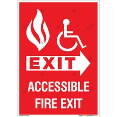 Accessible Fire Exit Sign in Portrait