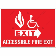 Accessible Fire Exit Sign in Landscape