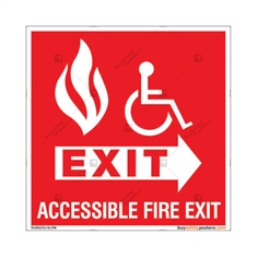 Accessible Fire Exit Sign in Square