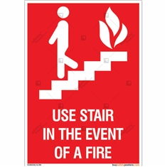 Use stairs In Event of Fire Sign in Portrait