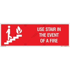 Use stairs In Event of Fire Sign in Rectangle