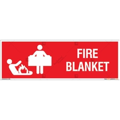 Fire Blanket Sign in Rectangle