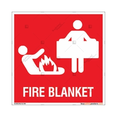 Fire Blanket Sign in Square