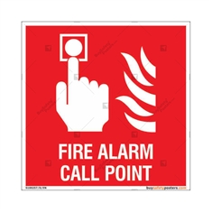 Fire Alarm Call Point Sign in Square