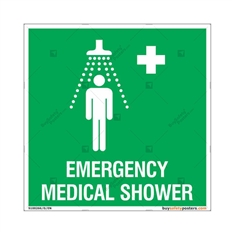 Emergency Medical Shower Signs in Square