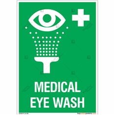 Medical Eye Wash Sign in Portrait