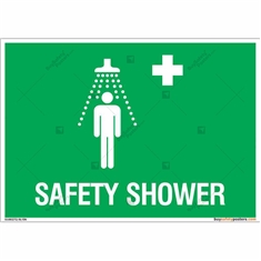 Safety Shower Sign in Landscape