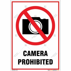 Camera Prohibited Sign in Portrait