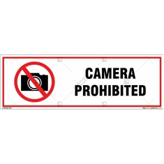 Camera Prohibited Sign in Rectangle