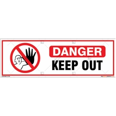 Danger Keep Out Sign in Rectangle