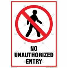 No Unauthorized Entry Sign in Portrait