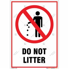 Do Not Litter Signs for Environmental Safety in Portrait Shape