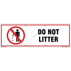 Do Not Litter Sign in Rectangle