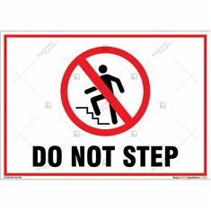 Do Not Step Signs in Landscape