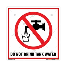Do Not Drink Tank Water Sign in Square