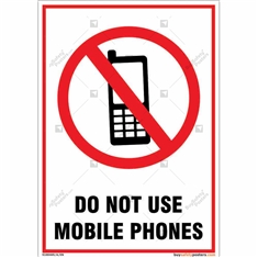 No Mobile Phone Signs for any Organization in Portrait Shape