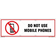 Do Not Use Mobile Phones Signs in Rectangle