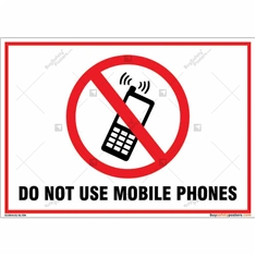 Do Not Use Mobile Phones Signs in Landscape