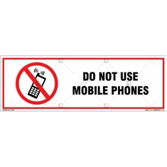 Do Not Use Mobile Phones Sign in Rectangle