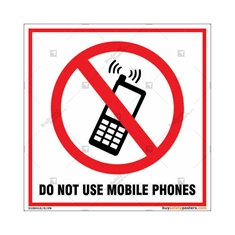 Do Not Use Mobile Phones Signs in Square