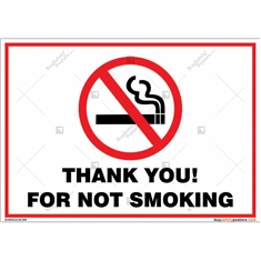Thank You For Not Smoking Sign in Landscape