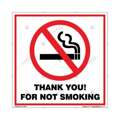 Thank You For Not Smoking Sign in Square
