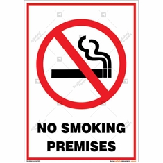 No Smoking in the Premises Sign for facility in Portrait