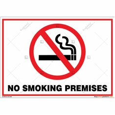 No Smoking Premises Sign in Landscape
