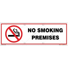 No Smoking Premises Sign in Rectangle