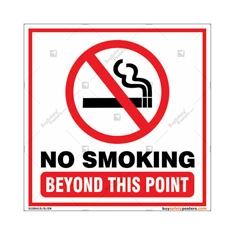 No Smoking Beyond This Point Sign in Square