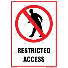 Restricted Access Sign in Portrait 